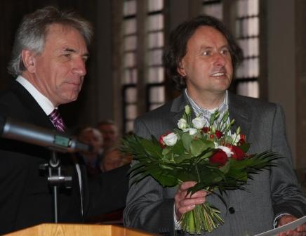 Roland Schler (r) mit Klns Oberbrgermeister Jrgen Roters (Foto: lgk)